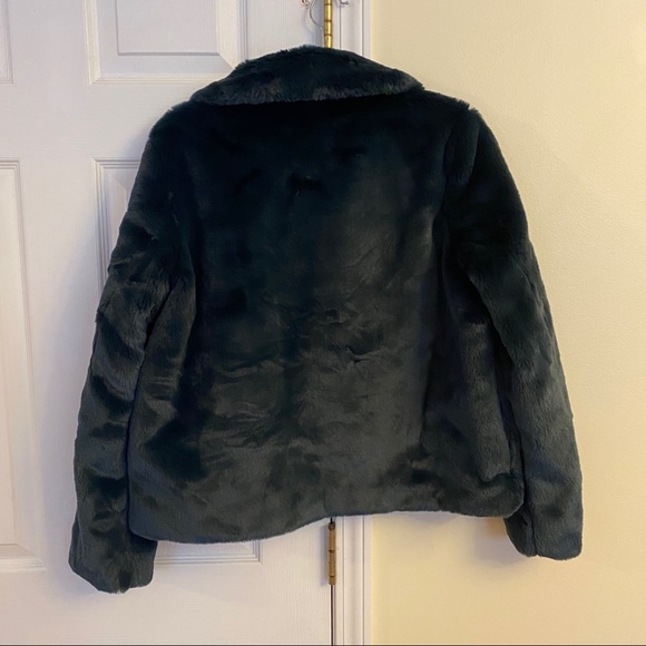 Express Green Faux Fur Jacket - Picture 4 of 6